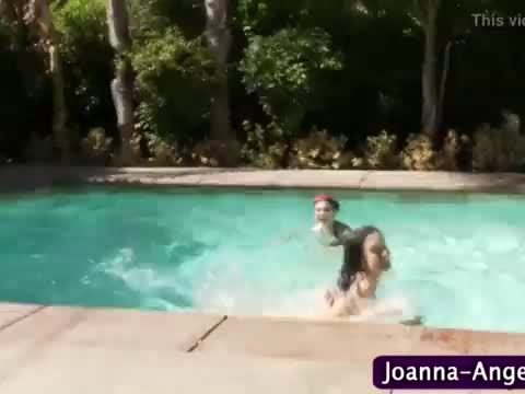 Emo slut fucked hard in pool